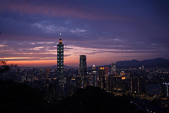 Cities, Sunset, City, Building, Lights, Evening HD wallpaper