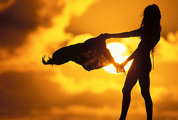 In the sun, rise, girl, sun, sunset HD wallpaper