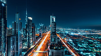 Dubai Night Cityscape HD wallpaper