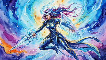 Psionic Warrior — : Astral Blade Sentinel, Psionic Warrior, Warrior, Sword, Shield, Armor HD wallpaper