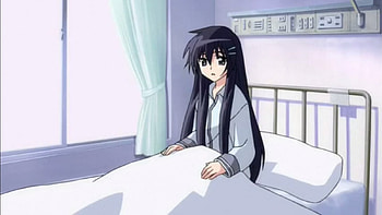 Akiba Rika, long hair, nice, female, rika, sweet, scene, window, bed, girl, black hair, curtain, hanbun, anime girl, bedroom, anime, pretty, akiba, lovely HD wallpaper