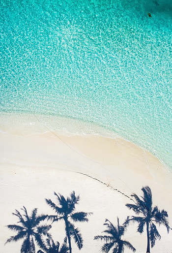 Aerial view, clean beach HD phone wallpaper