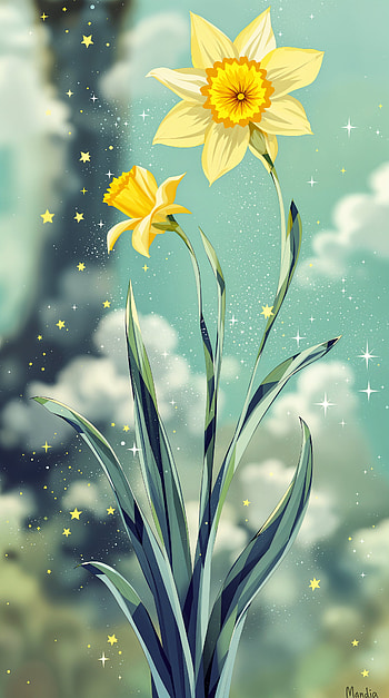 Starlit Daffodil | Daffodil Dream | Celestial Daffodil HD phone wallpaper