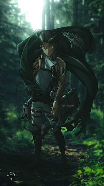 Levi Ackerman, ANASXART, Art, Anime, AOT, Shingeki_no_kyojin, Forest, Levi_Ackerman, Attack_on_titan HD phone wallpaper