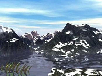 Melting Snow, reeds, mountains, ocean, snow HD wallpaper