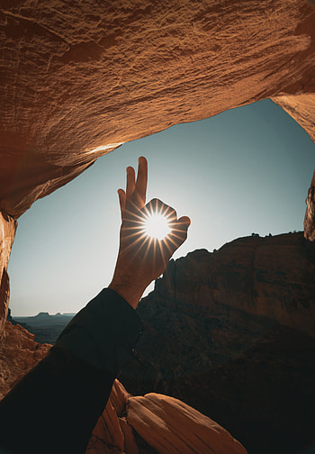 Sun, Hand, Miscellanea, Miscellaneous, Beams, Rays, Gesture, Okay HD phone wallpaper