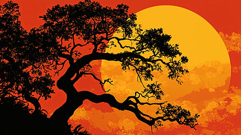 Stunning Tree Silhouette - Ultra, tree, tree silhouette, nature, landscape HD wallpaper