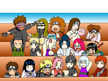 CUTIE SHIPUDDEN, sasuke, shino, kankuro, gaara, chibi, rock lee, tenten, choji, naruto shippuden, ino, neji, temari, hinata, shikamaru, lee, kiba, sai, sakura, naruto, karin HD wallpaper
