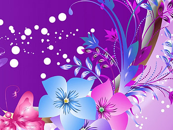 Flower Abstract, blue, purple, pink, flower HD wallpaper