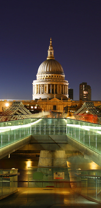 St. Paul's Cathedral, Religious, Exterior architecture, Night HD phone wallpaper