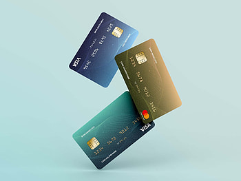 Floating credit cards, Mockup template, Realistic design, Creative presentation HD wallpaper