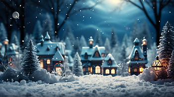 Winter Wonderland: Magical Snowy Christmas & New Year Eve Scene, snow, Christmas, New Year HD wallpaper