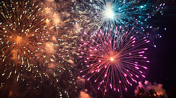 : Vibrant Fireworks Celebration in Colorful Burst, fireworks, celebration, colorful HD wallpaper