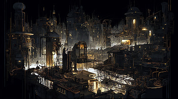 Dark Cityscape, Sci Fi, city, sci fi city HD wallpaper
