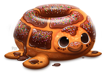 Donutturtle, sweet, cute, dessert, food, turtle, brown, fantasy, piper thibodeau, funny, luminos, donut, child HD wallpaper