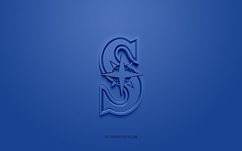 Seattle Mariners emblem, creative 3D logo, blue background, American baseball club, MLB, Seattle, USA, Seattle Mariners, baseball, Seattle Mariners insignia HD wallpaper