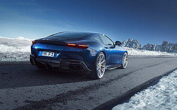 Ferrari Roma, Novitec, rear view, exterior, new blue Ferrari Roma, Ferrari Roma tuning, Italian sports cars, supercar, Ferrari HD wallpaper