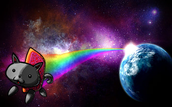 Planet, Galaxy Cat HD wallpaper