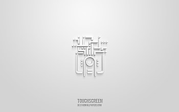 Touchscreen 3d icon, white background, 3d symbols, Touchscreen, technology icons, 3d icons, Touchscreen sign, technology 3d icons HD wallpaper