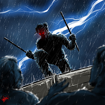 Superhero In The Night, superheroes, artwork, digital-art, behance, art HD phone wallpaper