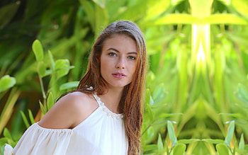 Through The Dew, cute, model, Jenna Kseniya, brunette HD wallpaper