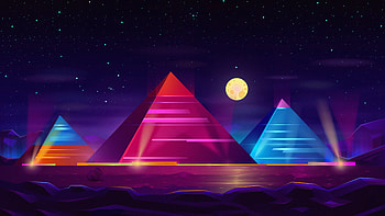 Pyramid Colorful Neon , pyramid, artist, artwork, digital-art, neon HD wallpaper