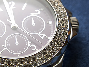 Clock, Miscellanea, Miscellaneous, Close-Up, It's Time, Time, Diamonds, Arrows HD wallpaper