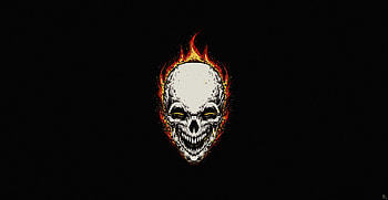 Ghost Rider Minimal Background , ghost-rider, superheroes, artstation, dark, minimalism, minimalist HD wallpaper