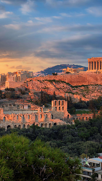Acropolis , Athens skyline, Greek clouds, Travel scenery HD phone wallpaper