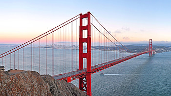 Golden Gate Bridge, Sunset backdrop, San Francisco beauty, USA travel HD wallpaper