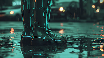 Stylish Rain Boots, rain boots, neon, urban, technology HD wallpaper