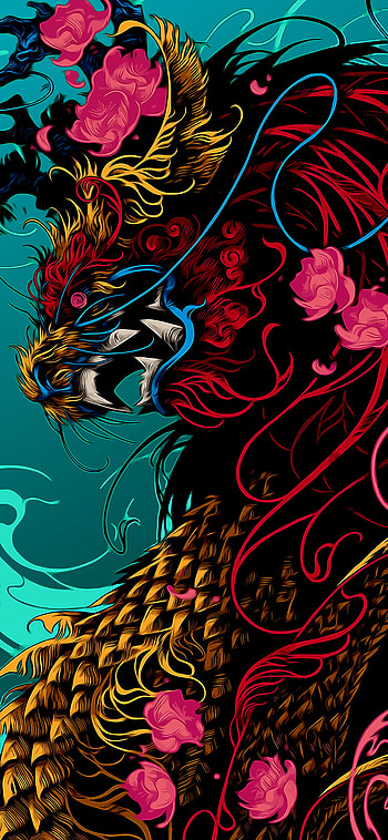 Red and Gold Chinese Dragon - For Tech HD phone wallpaper