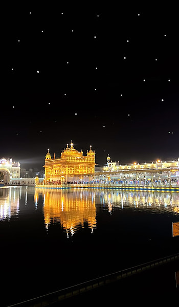 Golden Temple, sky, midnight, night, 2022 HD phone wallpaper