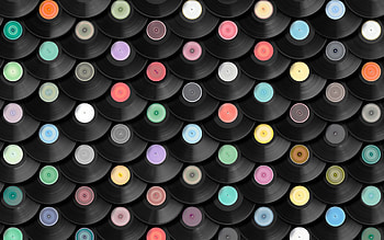 vinyl records, retro music background, background with vinyl records, music texture, vinyl records texture HD wallpaper