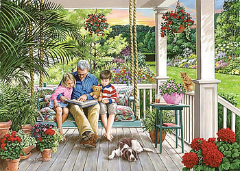 grandpa, garden, childhood, family, child HD wallpaper