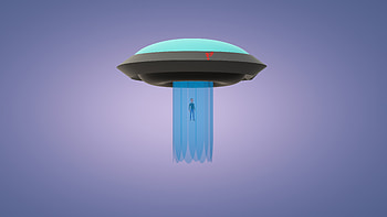 Alien Space Ship Capturing Human Minimal , spaceship, alien, minimalism, minimalist, artist, artwork, digital-art HD wallpaper