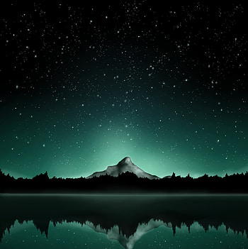 Art, Stars, Mountain, Starry Sky HD phone wallpaper