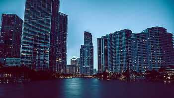 Miami travels, Skyscrapers , Night cityscapes, Architectural beauty HD wallpaper
