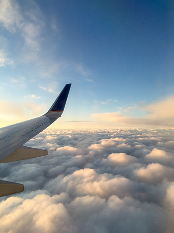 Sky, Clouds, Miscellanea, Miscellaneous, Flight, Wing, Plane, Airplane HD phone wallpaper