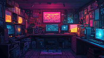 Geek Desk - Pixel Art, desk, pixel art, AI Art HD wallpaper
