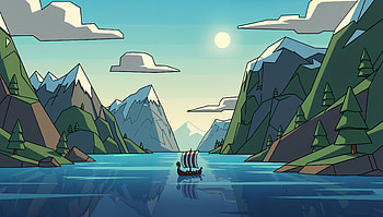 Nordic Fjord —, Fjord, Mountain, Lake, Boat HD wallpaper