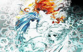 Magic Knight Rayearth, three female, ryuuzaki umi, hououji fuu, knight, shidou hikaru, wind, water, fire HD wallpaper