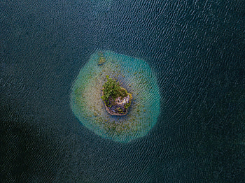 Nature, Trees, Sea, View From Above, Island HD wallpaper
