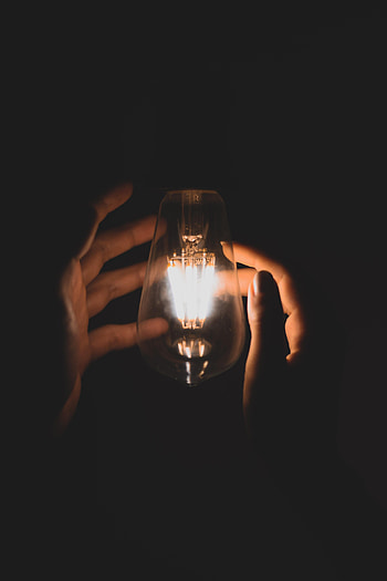 Dark, Hands, Glow, Fingers, Light Bulb HD phone wallpaper