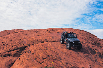 Jeep on a Rock, outdoors, jeep, rock, cars HD wallpaper