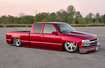 Low Fullsize, ext cab, bowtie, gm, red HD wallpaper