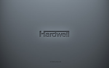 Hardwell logo, gray creative background, Hardwell emblem, gray paper texture, Hardwell, gray background, Hardwell 3d logo HD wallpaper