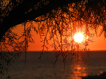 Nature Sunset Ocean Lying Sun , sunset, ocean, sun, nature HD wallpaper