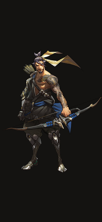 Hanzo, Overwatch marksman, Dark game art, Illustration HD phone wallpaper
