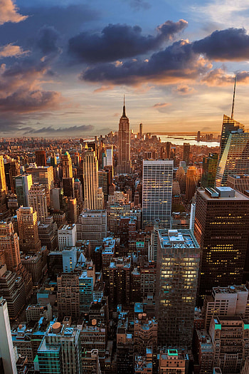 New York City Skyline At Sunset for Amazon Kindle Fire X 8 . HD phone wallpaper